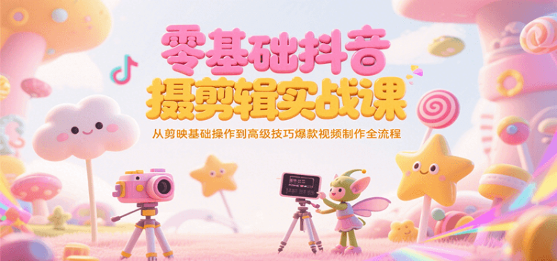 零基础抖音短视频拍摄剪辑实战课,从剪映基础操作到高级技巧爆款视频制作全流程网赚项目-副业赚钱-互联网创业-资源整合百读客