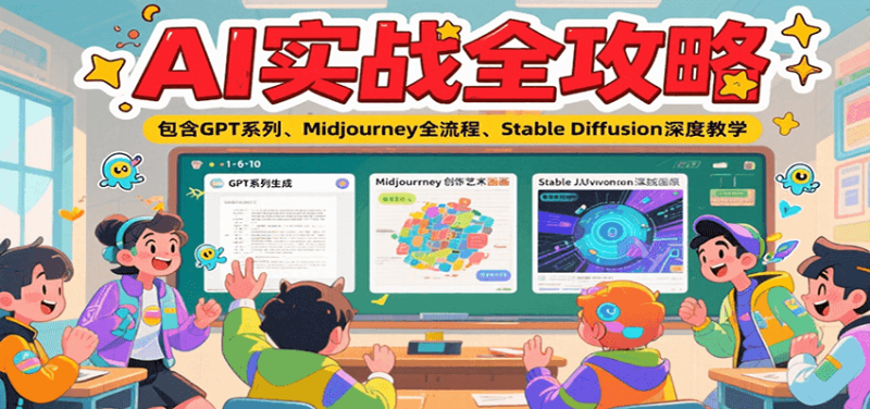 AI实战全攻略,包含GPT系列、Midjourney全流程、Stable Diffusion深度教学网赚项目-副业赚钱-互联网创业-资源整合百读客