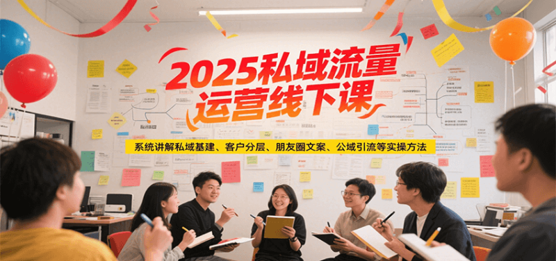 2025私域流量运营线下课,系统讲解私域基建/客户分层/朋友圈文案/公域引流等实操方法网赚项目-副业赚钱-互联网创业-资源整合百读客