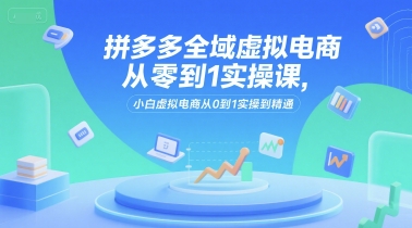 拼多多全域虚拟电商从零到1实操课,小白虚拟电商从0到1实操到精通网赚项目-副业赚钱-互联网创业-资源整合百读客