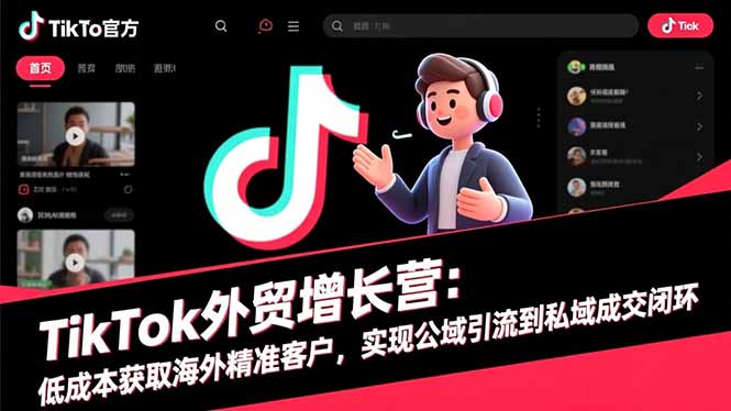 TikTok外贸增长营：低成本获取海外精准客户，实现公域引流到私域成交闭环网赚项目-副业赚钱-互联网创业-资源整合百读客
