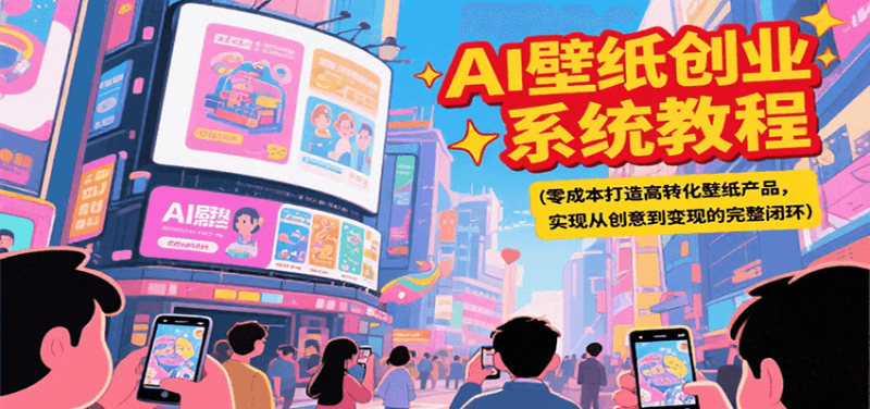 AI壁纸创业系统教程，零成本打造高转化壁纸产品，实现从创意到变现的完整闭环网赚项目-副业赚钱-互联网创业-资源整合百读客