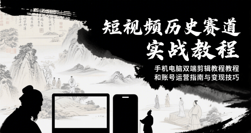 短视频历史赛道实战教程,手机电脑双端剪辑教程和账号运营指南与变现技巧网赚项目-副业赚钱-互联网创业-资源整合百读客