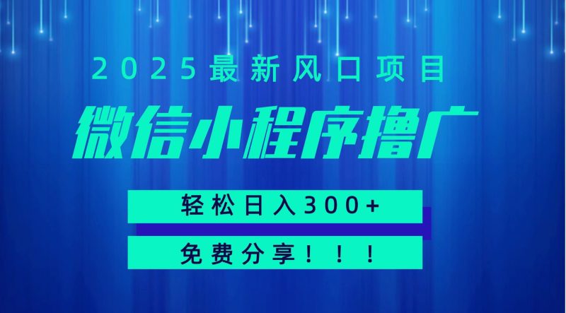 微信小程序撸广,最新风口项目,日入300+ 免费分享 可批量操作 小白可轻松上手!!网赚项目-副业赚钱-互联网创业-资源整合百读客