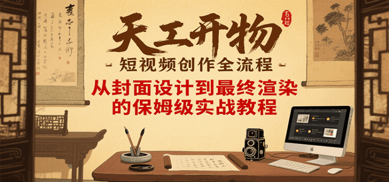 天工开物短视频创作全流程,从封面设计到最终渲染的保姆级实战教程网赚项目-副业赚钱-互联网创业-资源整合百读客