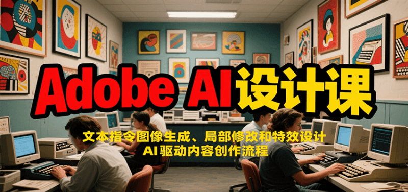 Adobe AI设计课:文本指令图像生成、局部修改和特效设计,AI驱动内容创作流程网赚项目-副业赚钱-互联网创业-资源整合百读客