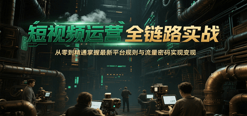 短视频运营全链路实战,从零到精通掌握最新平台规则与流量密码实现变现网赚项目-副业赚钱-互联网创业-资源整合百读客