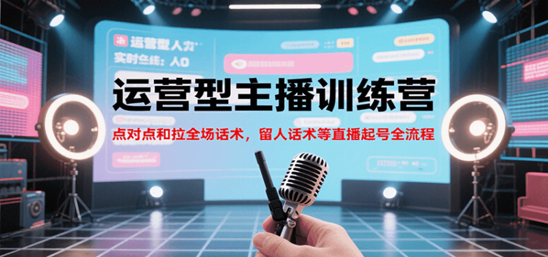 运营型主播训练营,点对点和拉全场话术,留人话术等直播起号全流程(更新7月)网赚项目-副业赚钱-互联网创业-资源整合百读客