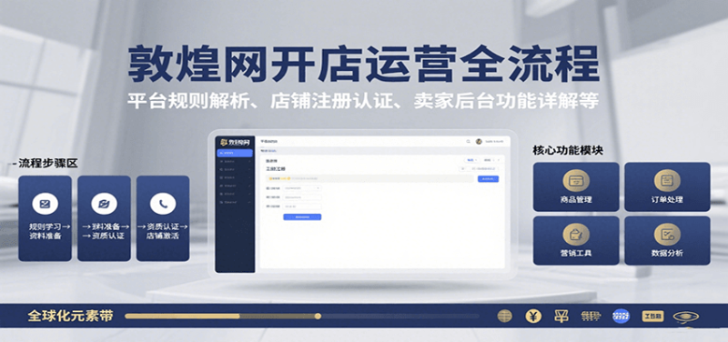 敦煌网开店运营全流程：平台规则解析、店铺注册认证、卖家后台功能详解等网赚项目-副业赚钱-互联网创业-资源整合百读客