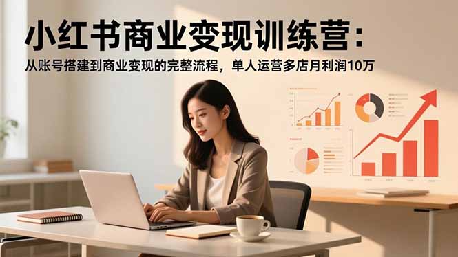 小红书商业变现训练营:从账号搭建到商业变现的完整流程,单人运营多店月利润10万网赚项目-副业赚钱-互联网创业-资源整合百读客