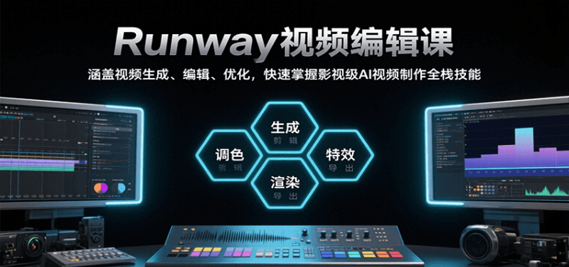 Runway视频编辑课,涵盖视频生成、编辑、优化,快速掌握影视级AI视频制作全栈技能网赚项目-副业赚钱-互联网创业-资源整合百读客