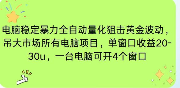 电脑EA策略挂机项目单窗口收益20-30u,单电脑可挂5-10个窗口收益稳健4位数网赚项目-副业赚钱-互联网创业-资源整合百读客