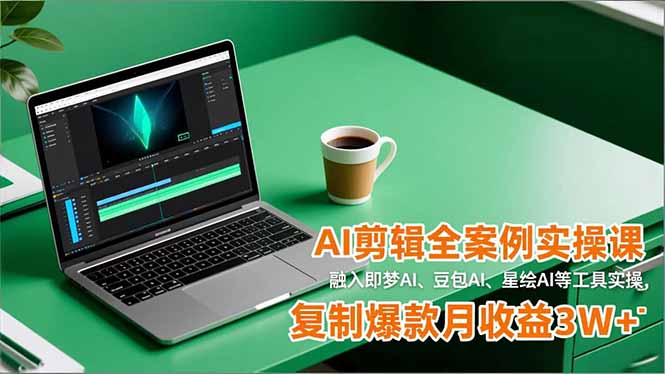 AI剪辑全案例实操课，融入即梦AI、豆包AI、星绘AI等工具实操，复制爆款月收益3W+网赚项目-副业赚钱-互联网创业-资源整合百读客