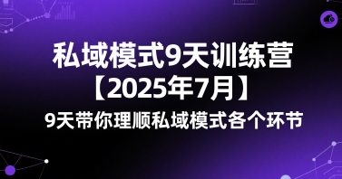 私域模式9天训练营【2025年7月】9天带你理顺私域模式各个环节网赚项目-副业赚钱-互联网创业-资源整合百读客