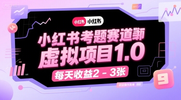 小红书考题赛道虚拟项目1.0，项目操作简单，每天收益2-3张网赚项目-副业赚钱-互联网创业-资源整合百读客