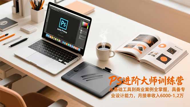 PS进阶大师训练营，从基础工具到商业案例全掌握，具备专业设计能力，月接单收入6000-1.2万网赚项目-副业赚钱-互联网创业-资源整合百读客