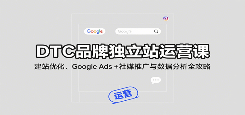 DTC品牌独立站运营课:建站优化、Google Ads + 社媒推广与数据分析全攻略网赚项目-副业赚钱-互联网创业-资源整合百读客