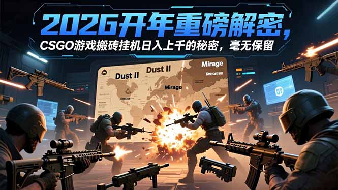 2026开年重磅解密,CSGO游戏搬砖挂机日入上千的秘密,毫无保留网赚项目-副业赚钱-互联网创业-资源整合百读客