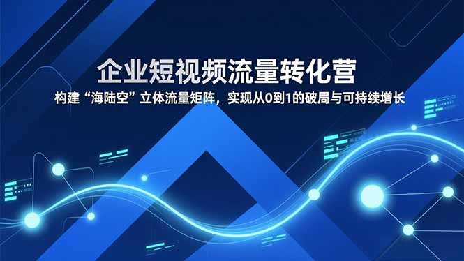 企业短视频流量转化营，构建“海陆空”立体流量矩阵，实现从0到1的破局与可持续增长网赚项目-副业赚钱-互联网创业-资源整合百读客