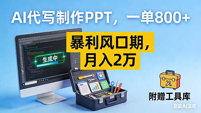 AI代写制作PPT,一单800+, 暴利风口期,月入2万【附工具】网赚项目-副业赚钱-互联网创业-资源整合百读客