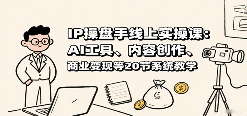IP操盘手线上实操课：AI工具、内容创作、商业变现等20节系统教学网赚项目-副业赚钱-互联网创业-资源整合百读客
