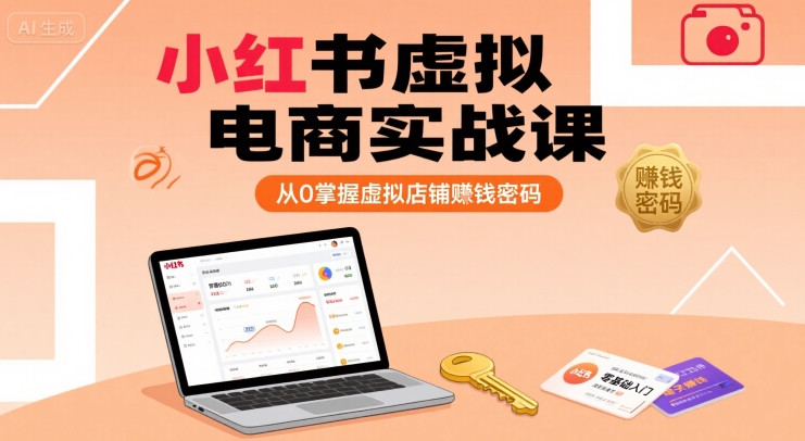 小红书虚拟电商实战课，从0掌握虚拟店铺賺钱密码网赚项目-副业赚钱-互联网创业-资源整合百读客