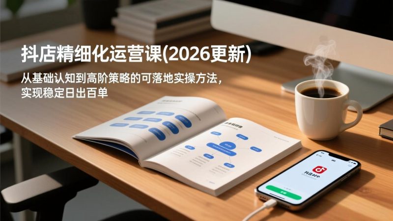 抖店精细化运营课(2026更新),从基础认知到高阶策略的可落地实操方法,实现稳定日出百单网赚项目-副业赚钱-互联网创业-资源整合百读客