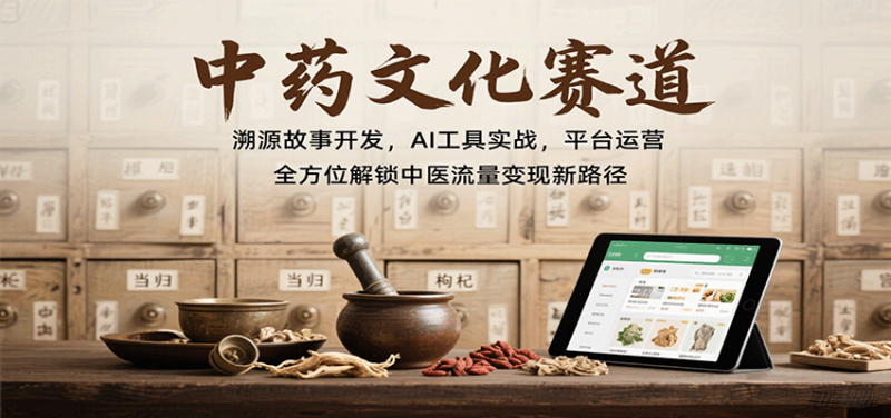 中药文化赛道：溯源故事开发，AI工具实战，平台运营，全方位解锁中医流量变现新路径网赚项目-副业赚钱-互联网创业-资源整合百读客
