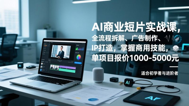 AI商业短片实战课,全流程拆解、广告制作、IP打造,掌握商用技能,单项目报价1000-5000元网赚项目-副业赚钱-互联网创业-资源整合百读客