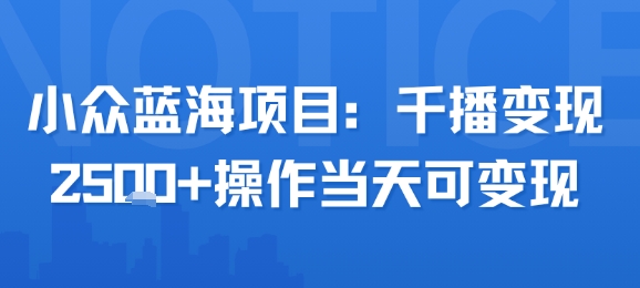 小众蓝海项目,千播变现2.5k+操作当天可变现网赚项目-副业赚钱-互联网创业-资源整合百读客