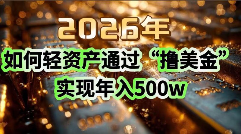 2026年如何轻资产通过“撸美金”实现年入500w网赚项目-副业赚钱-互联网创业-资源整合百读客