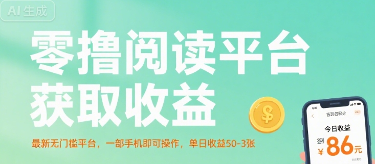 零撸阅读平台获取收益,最新无门槛平台,一部手机即可操作,单日收益50-3张网赚项目-副业赚钱-互联网创业-资源整合百读客