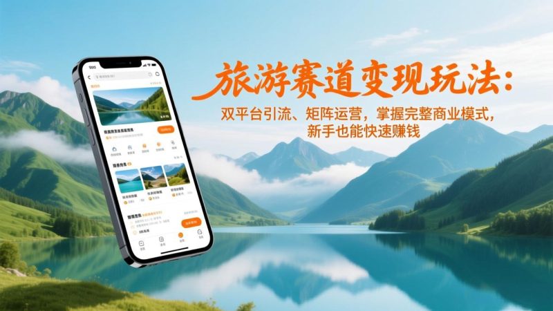 旅游赛道变现玩法:双平台引流、矩阵运营,掌握完整商业模式,新手也能快速赚钱网赚项目-副业赚钱-互联网创业-资源整合百读客