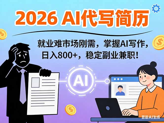 AI代写简历,超暴利,用万能模板月入1-3万实战教程,2026年市场刚需!网赚项目-副业赚钱-互联网创业-资源整合百读客