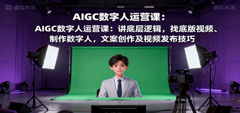 AIGC数字人运营课：讲底层逻辑，找底版视频、制作数字人，文案创作及视频发布技巧网赚项目-副业赚钱-互联网创业-资源整合百读客