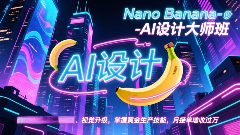 Nano Banana-AI设计大师班，修图合成、广告创作、视觉升级，掌握黄金生产技能，月接单增收过万网赚项目-副业赚钱-互联网创业-资源整合百读客