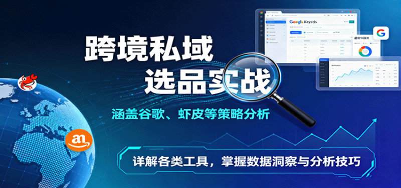 跨境私域选品实战:涵盖谷歌、虾皮等策略分析,详解各类工具,掌握数据洞察与分析技巧网赚项目-副业赚钱-互联网创业-资源整合百读客