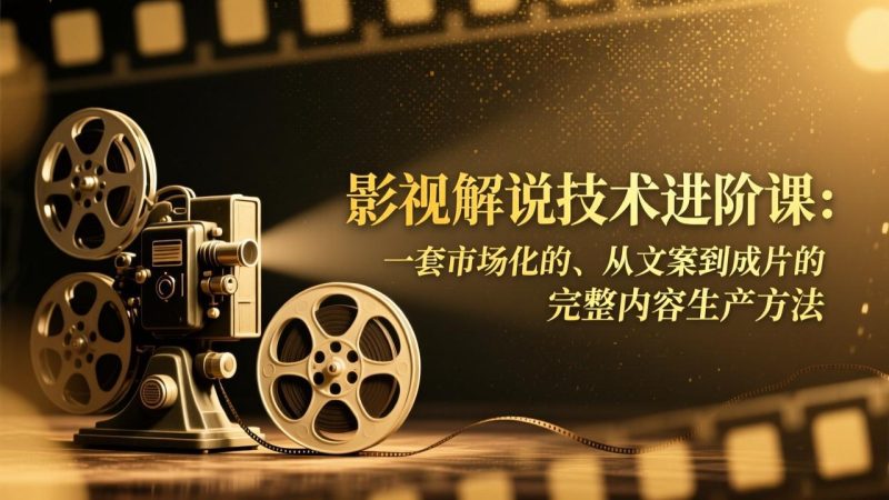 影视解说技术进阶课：一套市场化的、从文案到成片的完整内容生产方法网赚项目-副业赚钱-互联网创业-资源整合百读客