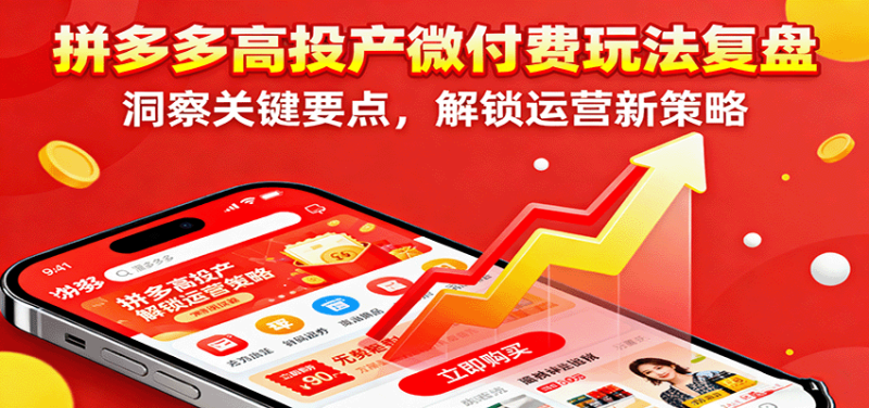 拼多多高投产微付费玩法复盘，洞察关键要点，解锁运营新策略网赚项目-副业赚钱-互联网创业-资源整合百读客