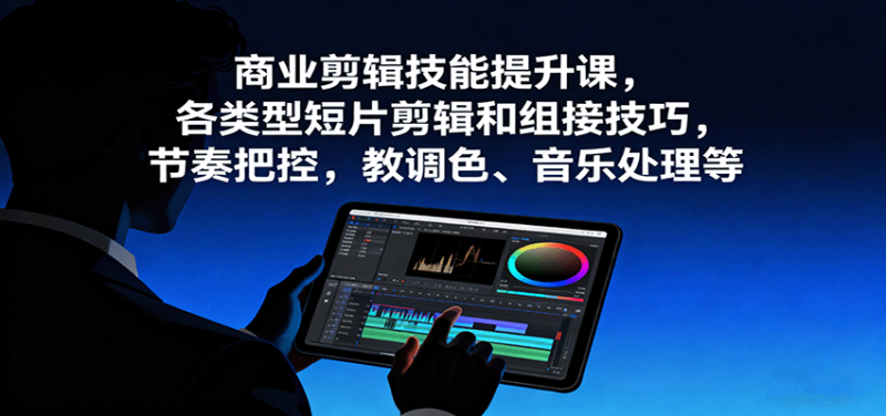 商业剪辑技能提升课,各类型短片剪辑和组接技巧,节奏把控,教调色、音乐处理等网赚项目-副业赚钱-互联网创业-资源整合百读客