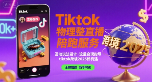 Tiktok物理整蛊直播陪跑服务-tiktok跨境2025网赚项目-副业赚钱-互联网创业-资源整合百读客