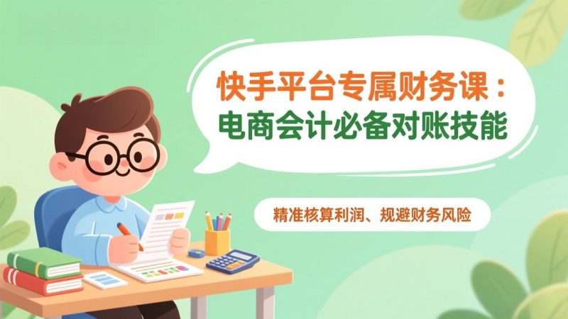 快手平台专属财务课：电商会计必备对账技能，精准核算利润、规避财务风险网赚项目-副业赚钱-互联网创业-资源整合百读客