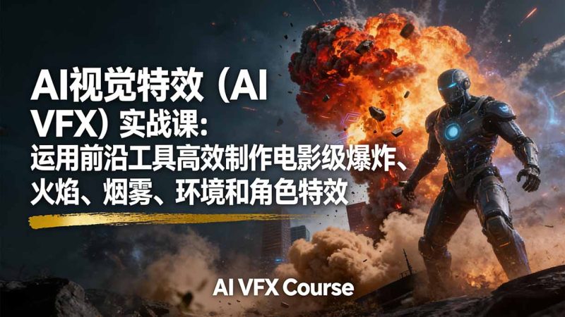 AI视觉特效(AI VFX)实战课:运用前沿工具高效制作电影级爆炸、火焰、烟雾、环境和角色特效网赚项目-副业赚钱-互联网创业-资源整合百读客