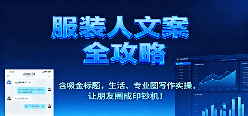 服装人文案全攻略,含吸金标题,生活、专业圈写作实操,让朋友圈成印钞机!网赚项目-副业赚钱-互联网创业-资源整合百读客