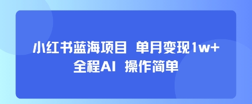 小红书蓝海项目 单月变现1w+ 全程AI 操作简单网赚项目-副业赚钱-互联网创业-资源整合百读客