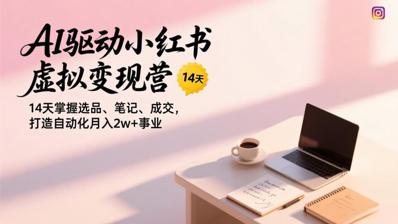 AI驱动小红书虚拟变现营,14天掌握选品、笔记、成交,打造自动化月入2w+事业网赚项目-副业赚钱-互联网创业-资源整合百读客