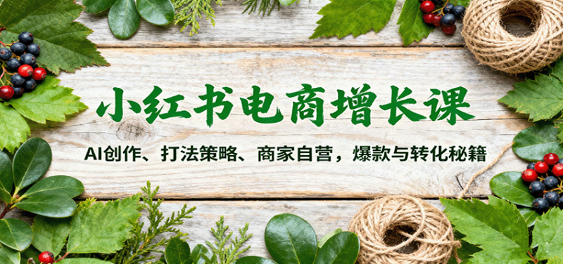 小红书电商增长课:AI创作、打法策略、商家自营,爆款与转化秘籍网赚项目-副业赚钱-互联网创业-资源整合百读客