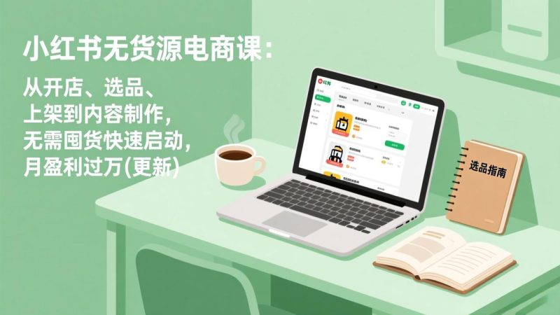 小红书无货源电商课：从开店、选品、上架到内容制作，无需囤货快速启动，月盈利过万(更新)网赚项目-副业赚钱-互联网创业-资源整合百读客