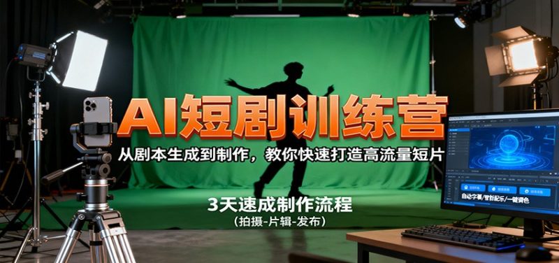 AI短剧训练营,从剧本生成到制作,教你快速打造高流量短片网赚项目-副业赚钱-互联网创业-资源整合百读客