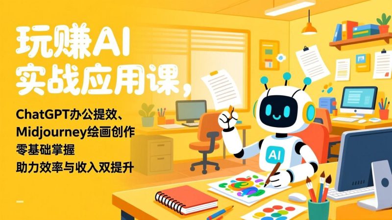 玩赚AI实战应用课,ChatGPT办公提效、Midjourney绘画创作,零基础掌握,助力效率与收入双提升网赚项目-副业赚钱-互联网创业-资源整合百读客